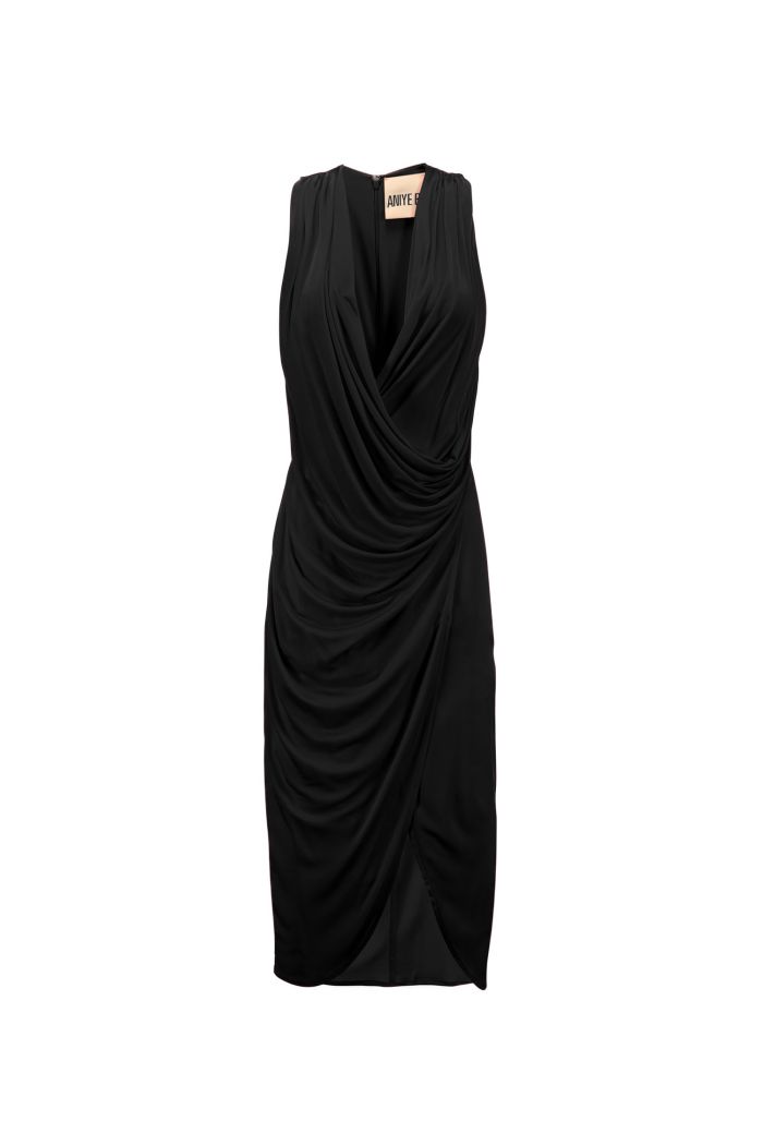 WRAP DRESS OLLY - Black