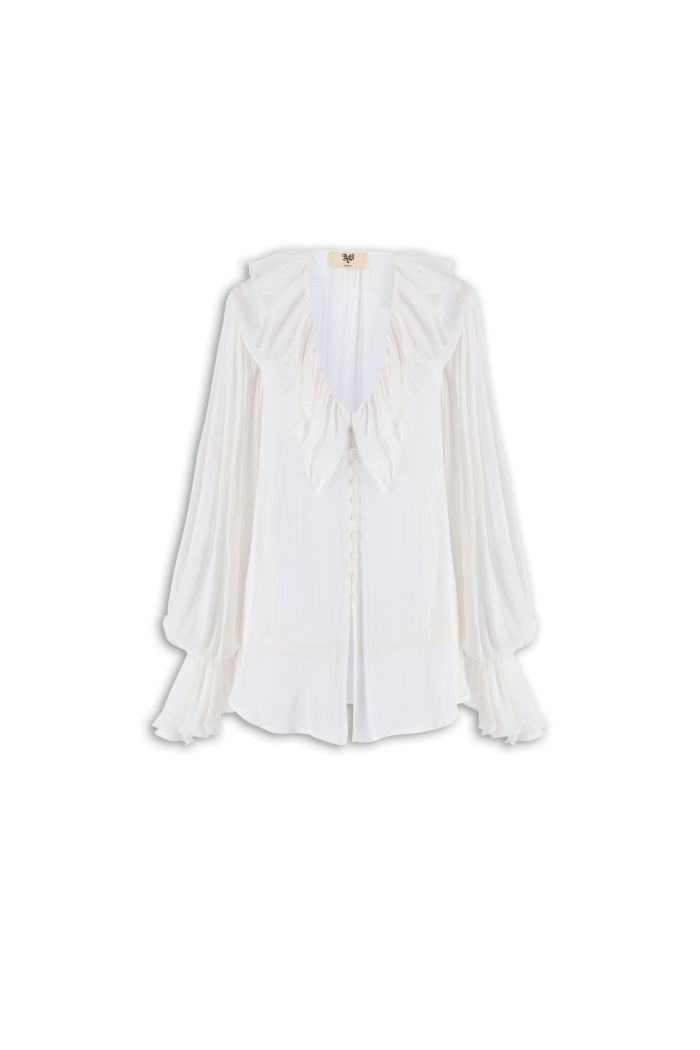 RUFFLE BLOUSE BIBA - Milk