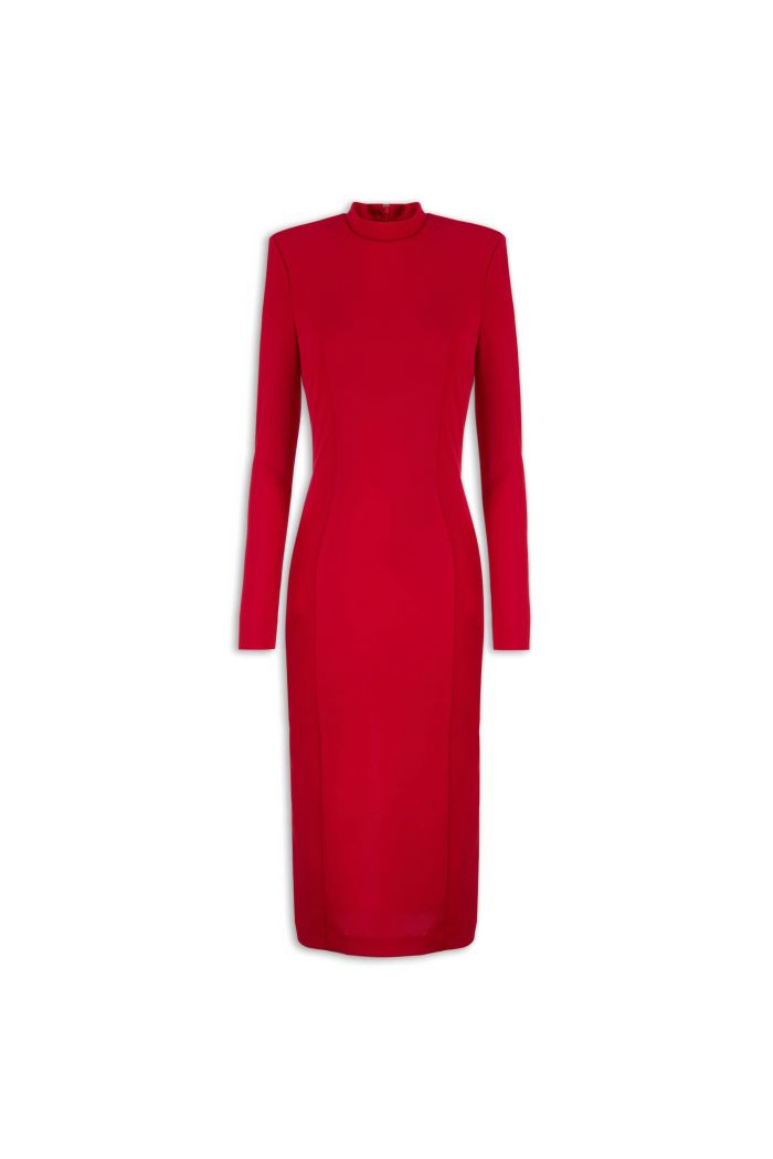 MIDI DRESS IVY - Red hot