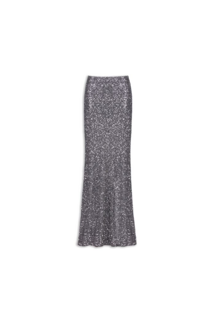 LONG SKIRT LUX - Silver deep