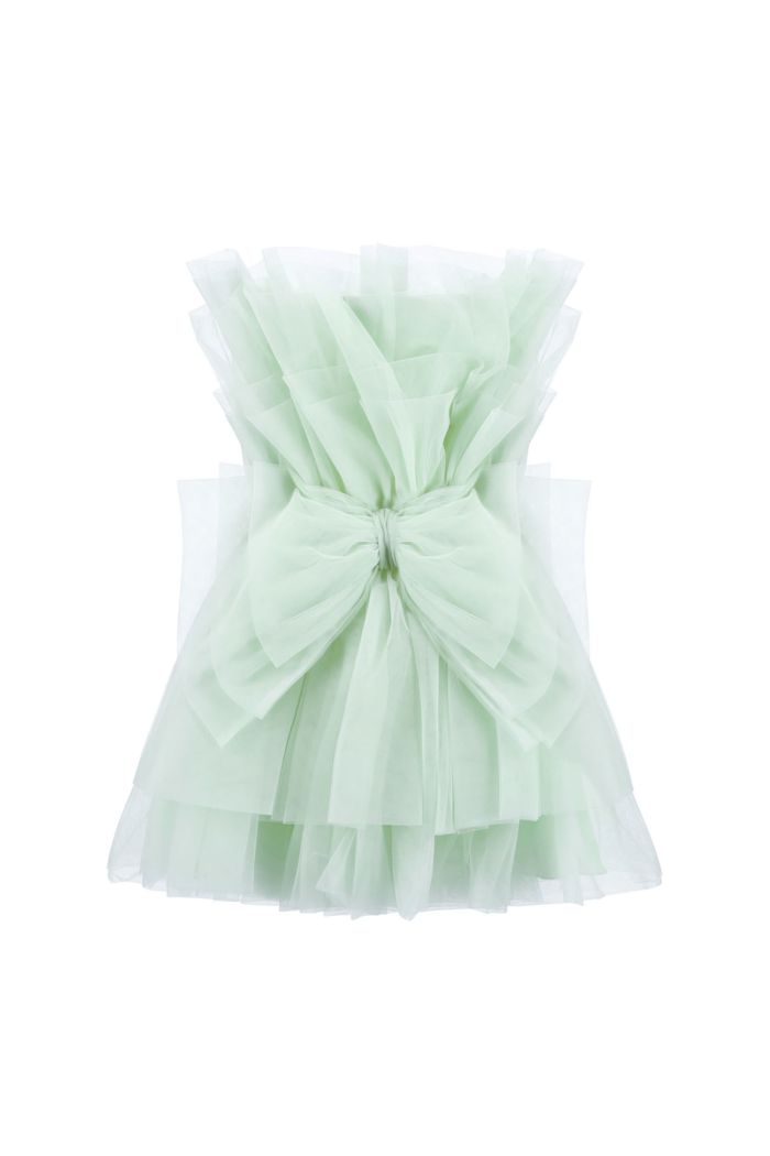RIBBON DRESS EMA - Soft green