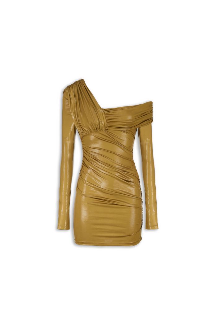 ASYMMETRIC DRESSVICK - Dark gold