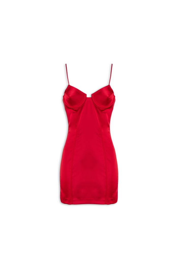 CORSET DRESS VERA - Red hot