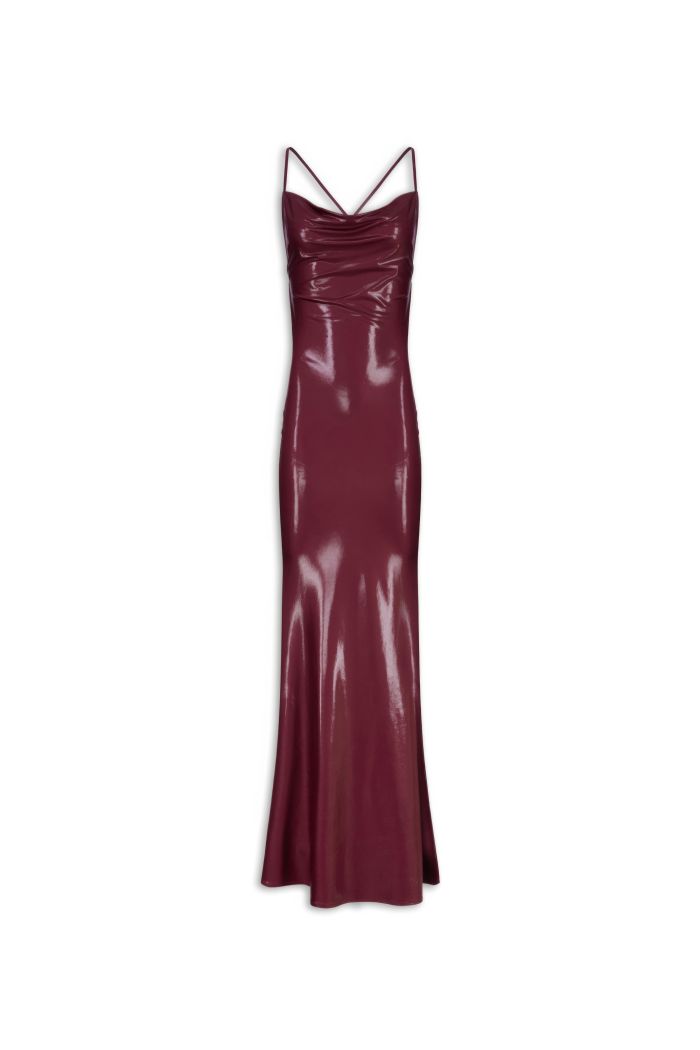 LONG DRESS VICK - Rouge noir