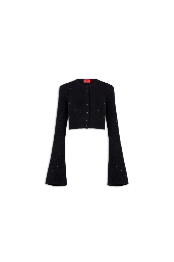 CARDIGAN STRASS - Black