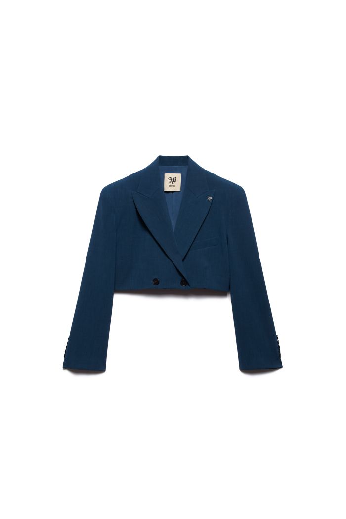 CROP BLAZER OSAKA - Bleu