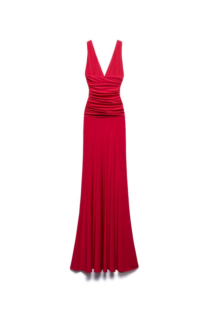 LONG DRESS DEMI - Cerise