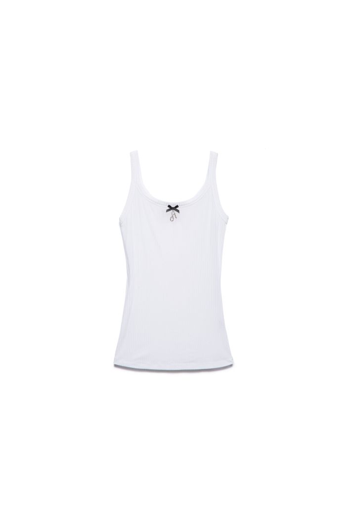 RIBS TANK STRASS - White