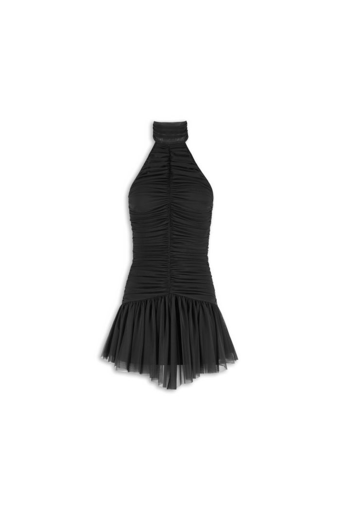 RUFFLE DRESS JENNA - Black