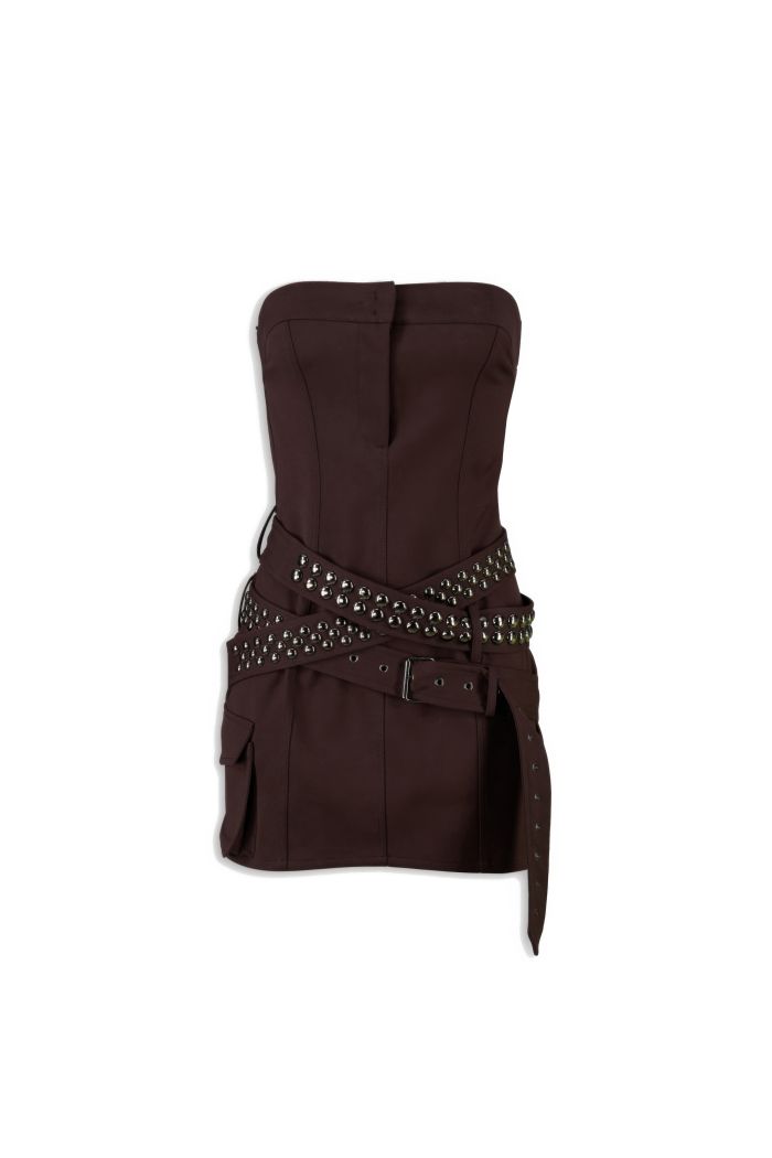 TUBE DRESS STUD - Choco