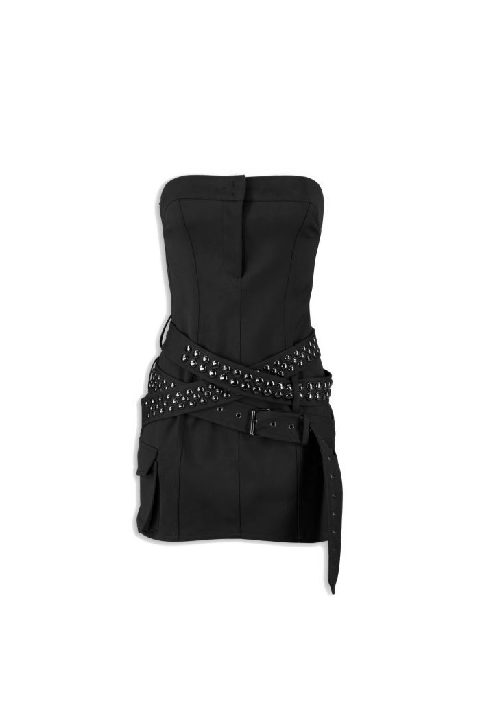 TUBE DRESS STUD - Black