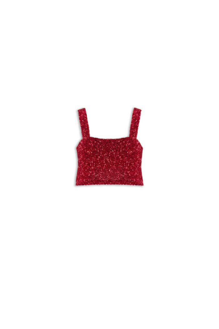 CROP TOP LUX - Red hot