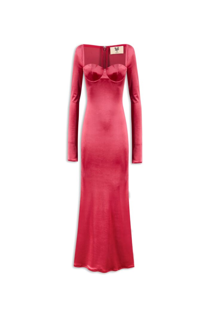 LONG DRESS MARIS - Deep red