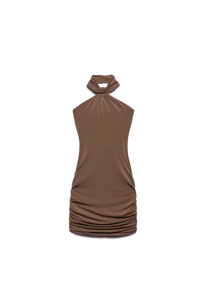 COLLAR DRESS DEMI - Mud