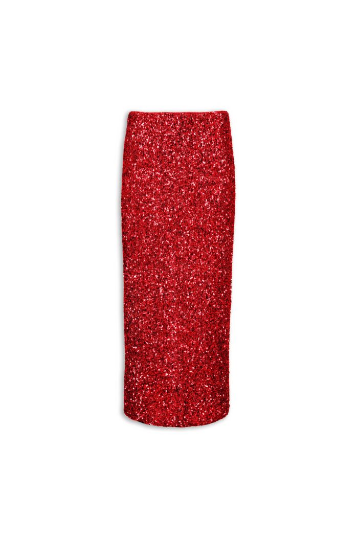 MIDI SKIRT LUX - Red hot